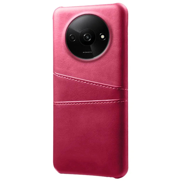 For Xiaomi Redmi A3 / Poco C61 4G Case Card Slots PU Leather Coated PC Hard Phone Cover