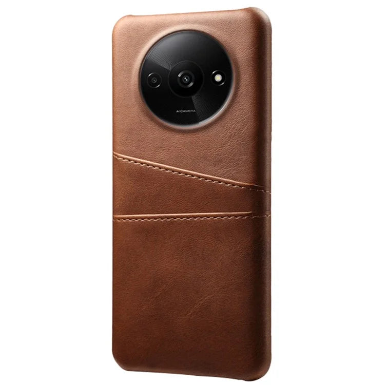 For Xiaomi Redmi A3 / Poco C61 4G Case Card Slots PU Leather Coated PC Hard Phone Cover