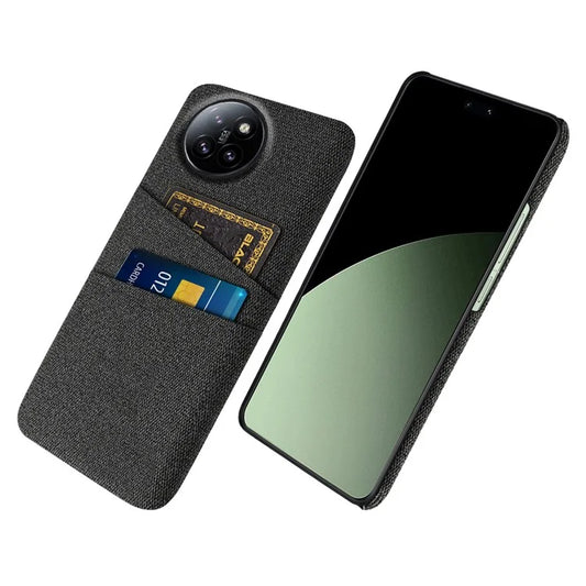 For Xiaomi Civi 4 Pro 5G / 14 Civi 5G Case Dual Card Slots Cloth Texture Hard PC Phone Cover