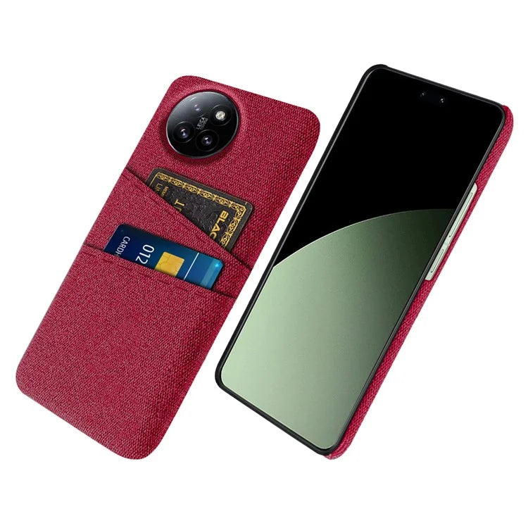 For Xiaomi Civi 4 Pro 5G / 14 Civi 5G Case Dual Card Slots Cloth Texture Hard PC Phone Cover