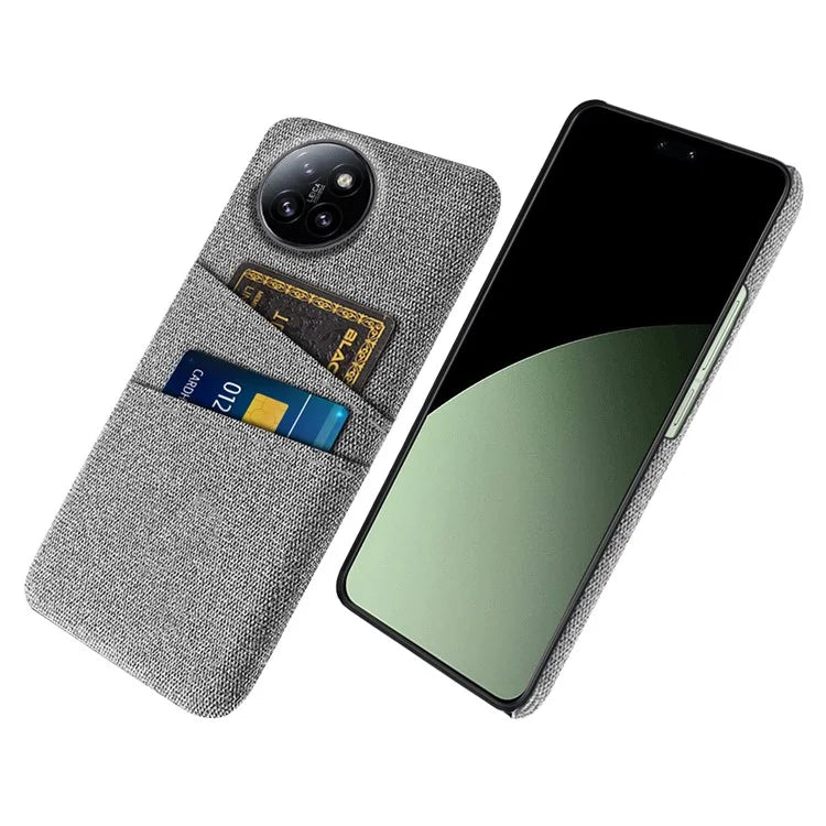 For Xiaomi Civi 4 Pro 5G / 14 Civi 5G Case Dual Card Slots Cloth Texture Hard PC Phone Cover
