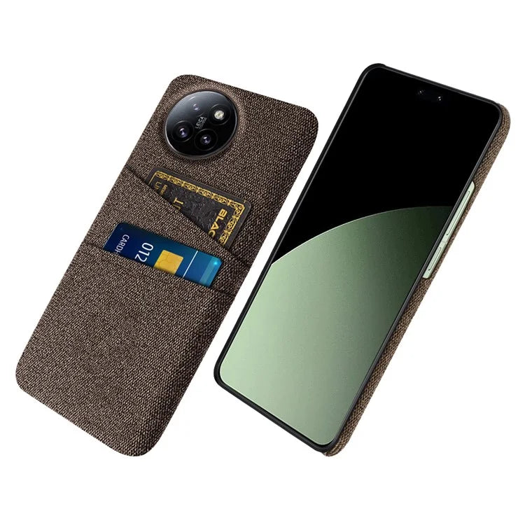 For Xiaomi Civi 4 Pro 5G / 14 Civi 5G Case Dual Card Slots Cloth Texture Hard PC Phone Cover