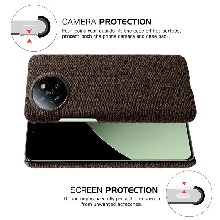 For Xiaomi Civi 4 Pro 5G / 14 Civi 5G Shockproof Case Solid Color Fabric Cloth+PC Phone Cover