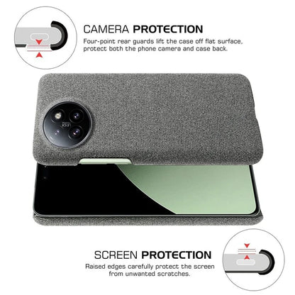 For Xiaomi Civi 4 Pro 5G / 14 Civi 5G Shockproof Case Solid Color Fabric Cloth+PC Phone Cover