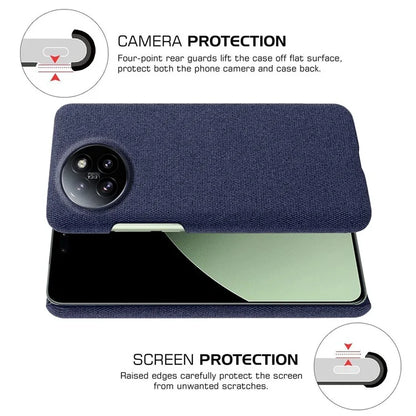 For Xiaomi Civi 4 Pro 5G / 14 Civi 5G Shockproof Case Solid Color Fabric Cloth+PC Phone Cover