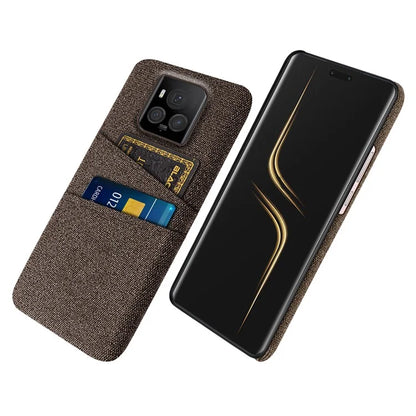 For Honor Magic6 Ultimate 5G Case Cloth+PC Scratch-proof Smart Phone Cover with 2 Card Slots
