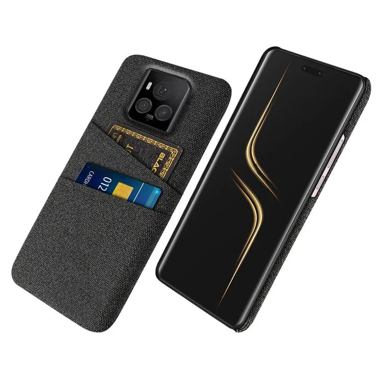 For Honor Magic6 Ultimate 5G Case Cloth+PC Scratch-proof Smart Phone Cover with 2 Card Slots