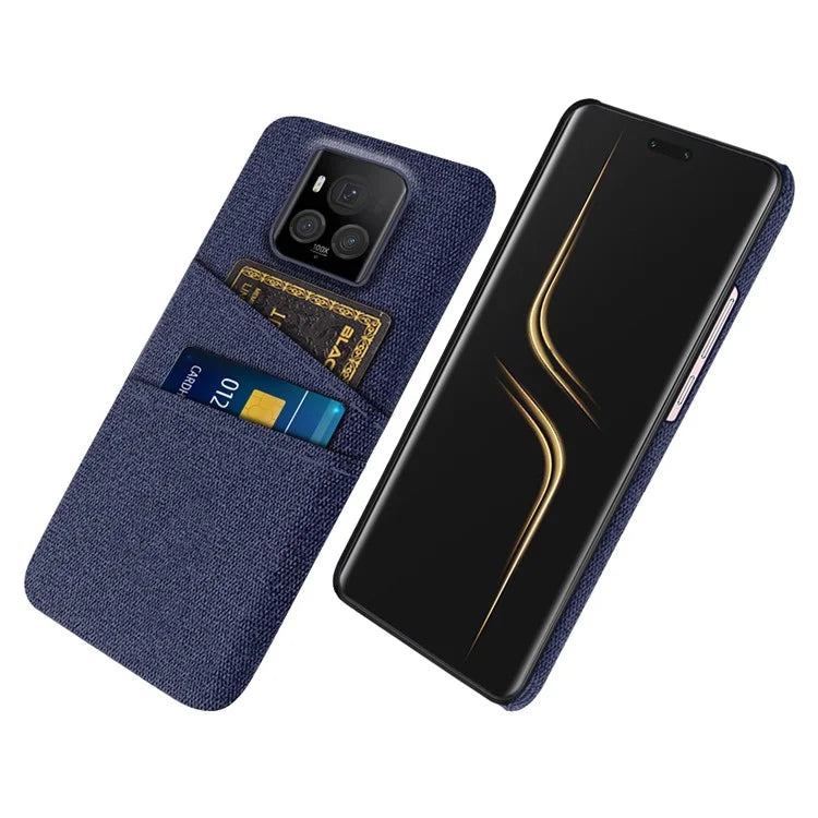 For Honor Magic6 Ultimate 5G Case Cloth+PC Scratch-proof Smart Phone Cover with 2 Card Slots