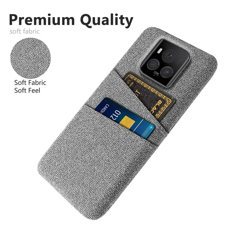 For Honor Magic6 Ultimate 5G Case Cloth+PC Scratch-proof Smart Phone Cover with 2 Card Slots