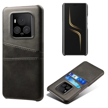 For Honor Magic6 Ultimate 5G Case with 2 Card Slots Dual Layer PU Leather+PC Phone Cover