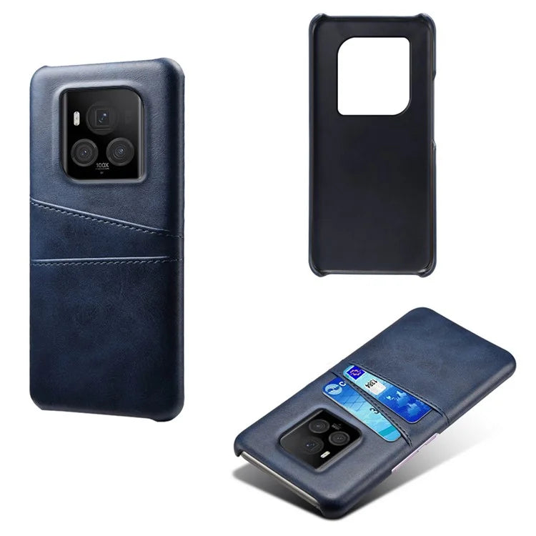 For Honor Magic6 Ultimate 5G Case with 2 Card Slots Dual Layer PU Leather+PC Phone Cover
