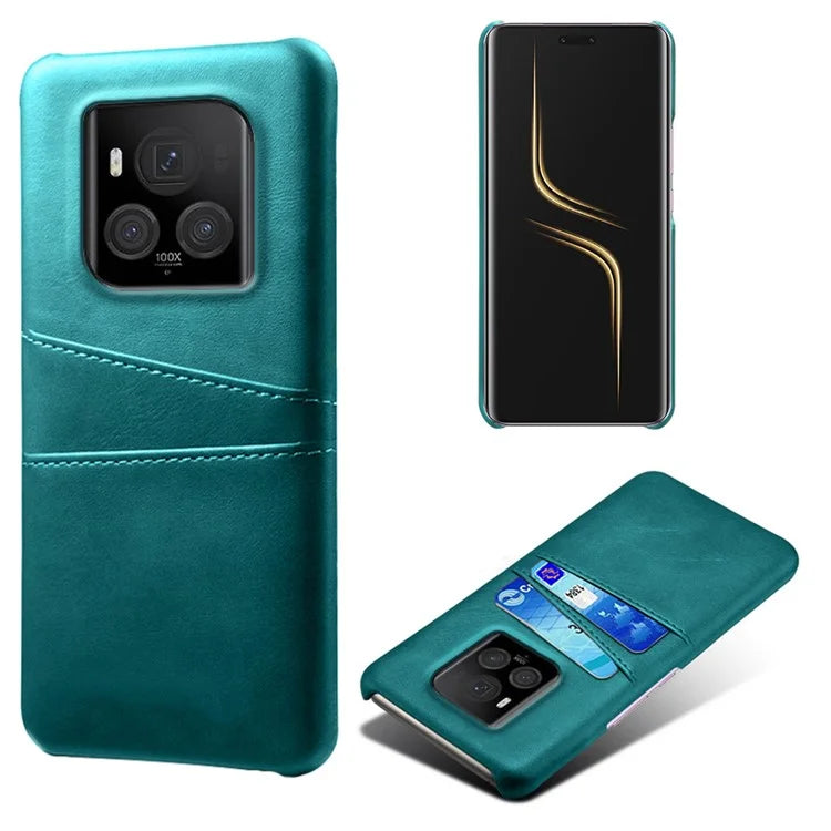 For Honor Magic6 Ultimate 5G Case with 2 Card Slots Dual Layer PU Leather+PC Phone Cover