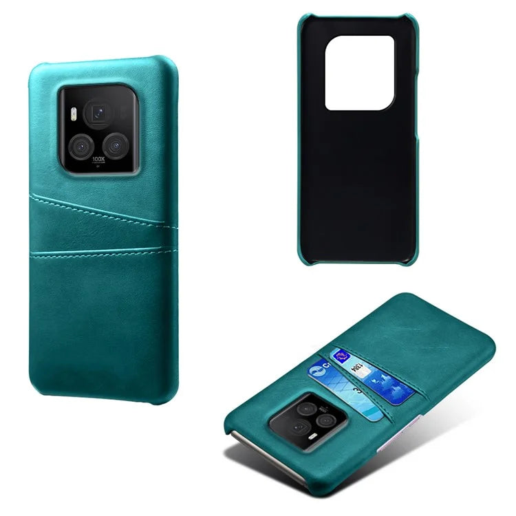 For Honor Magic6 Ultimate 5G Case with 2 Card Slots Dual Layer PU Leather+PC Phone Cover