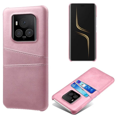 For Honor Magic6 Ultimate 5G Case with 2 Card Slots Dual Layer PU Leather+PC Phone Cover