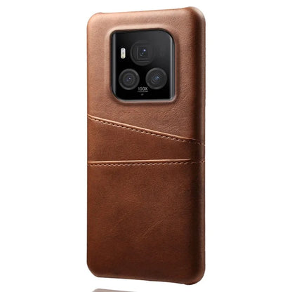 For Honor Magic6 Ultimate 5G Case with 2 Card Slots Dual Layer PU Leather+PC Phone Cover