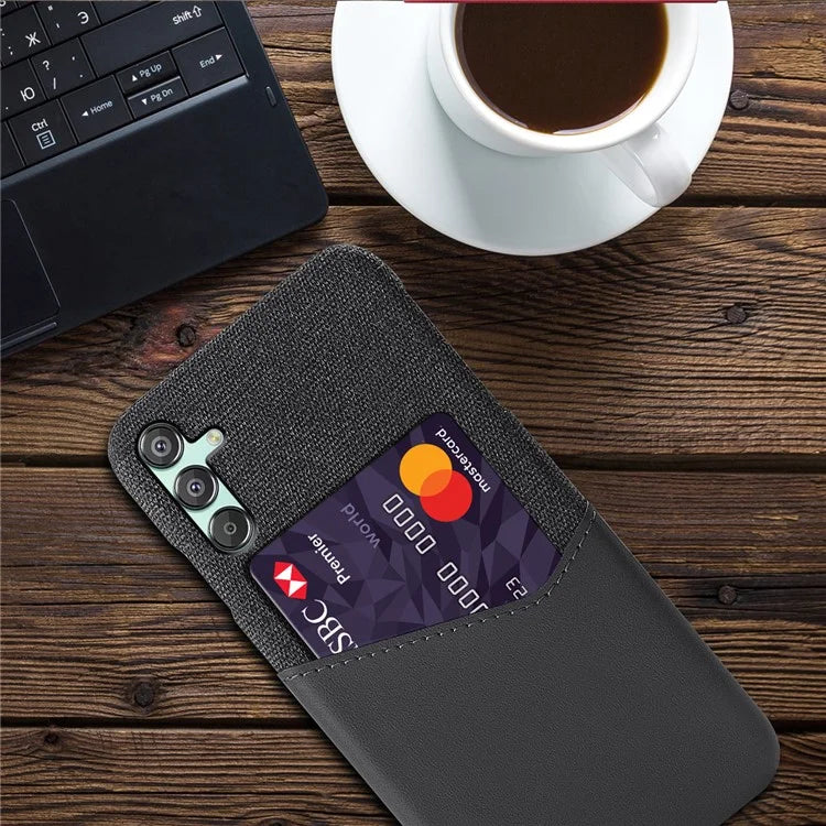 For Samsung Galaxy F15 5G / M15 5G Case Card Slot PC Phone Cover Cloth Texture