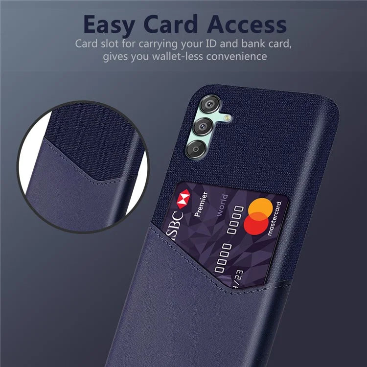 For Samsung Galaxy F15 5G / M15 5G Case Card Slot PC Phone Cover Cloth Texture