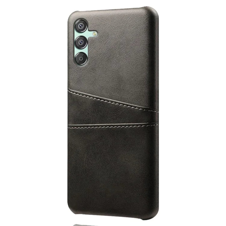 For Samsung Galaxy F15 5G / M15 5G Case PU Leather Hard PC Shockproof Shell with 2 Card Slots