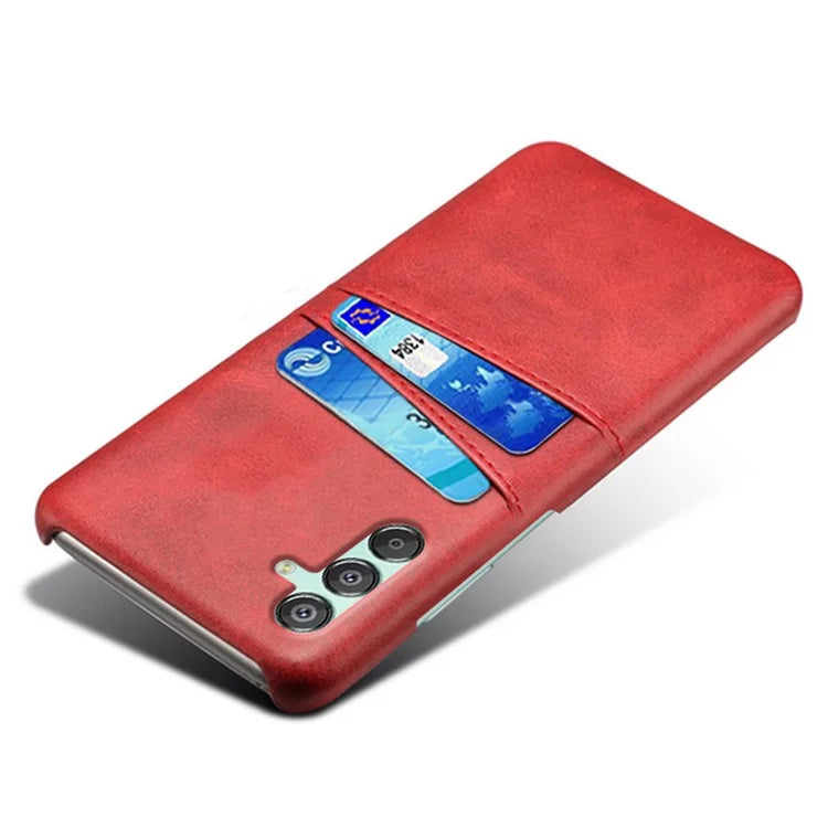 For Samsung Galaxy F15 5G / M15 5G Case PU Leather Hard PC Shockproof Shell with 2 Card Slots