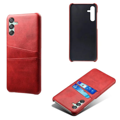 For Samsung Galaxy F15 5G / M15 5G Case PU Leather Hard PC Shockproof Shell with 2 Card Slots