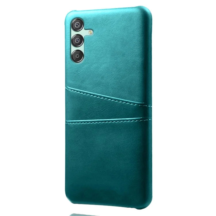 For Samsung Galaxy F15 5G / M15 5G Case PU Leather Hard PC Shockproof Shell with 2 Card Slots
