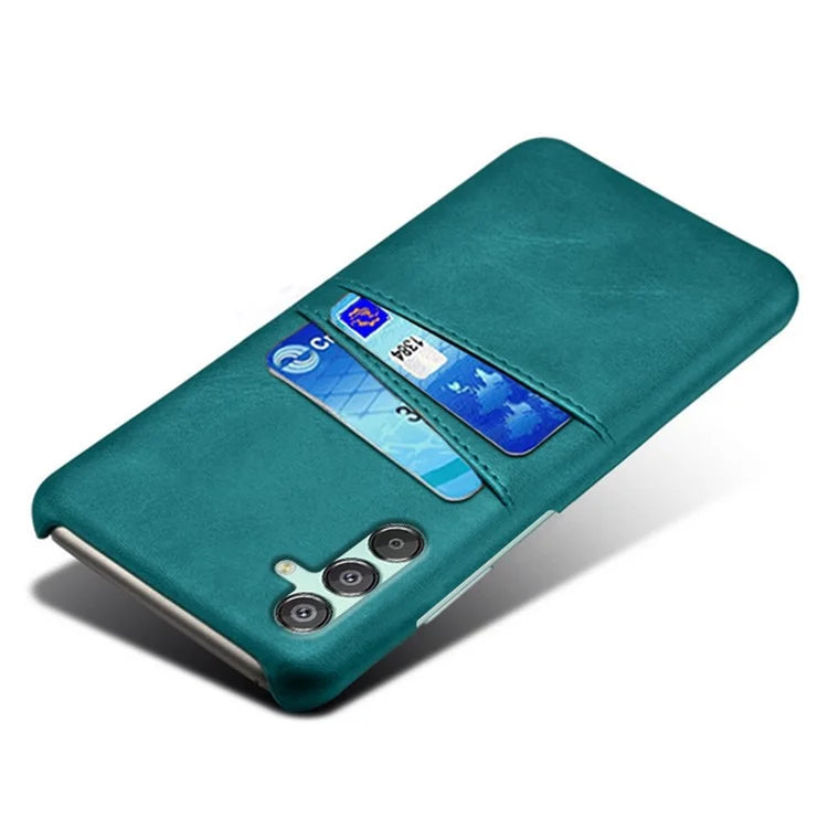 For Samsung Galaxy F15 5G / M15 5G Case PU Leather Hard PC Shockproof Shell with 2 Card Slots