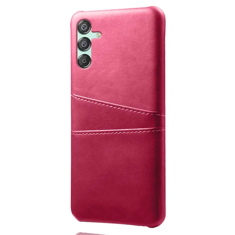 For Samsung Galaxy F15 5G / M15 5G Case PU Leather Hard PC Shockproof Shell with 2 Card Slots
