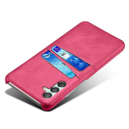 For Samsung Galaxy F15 5G / M15 5G Case PU Leather Hard PC Shockproof Shell with 2 Card Slots