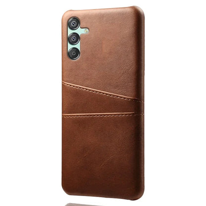 For Samsung Galaxy F15 5G / M15 5G Case PU Leather Hard PC Shockproof Shell with 2 Card Slots