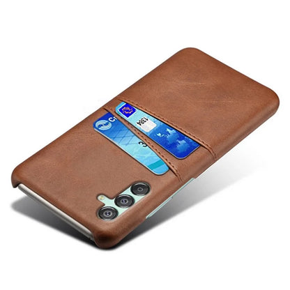 For Samsung Galaxy F15 5G / M15 5G Case PU Leather Hard PC Shockproof Shell with 2 Card Slots