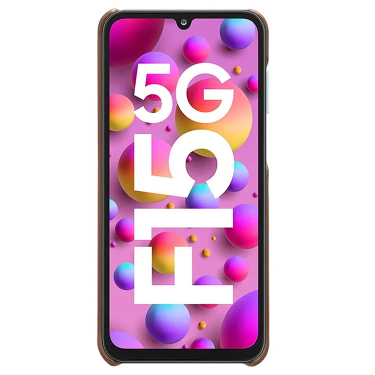 For Samsung Galaxy F15 5G / M15 5G Case PU Leather Hard PC Shockproof Shell with 2 Card Slots