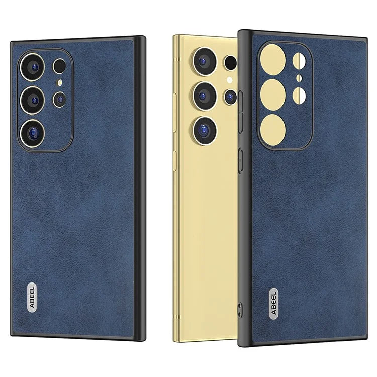 ABEEL For Samsung Galaxy S24 Ultra Case Leather+PC+TPU Hybrid Phone Cover