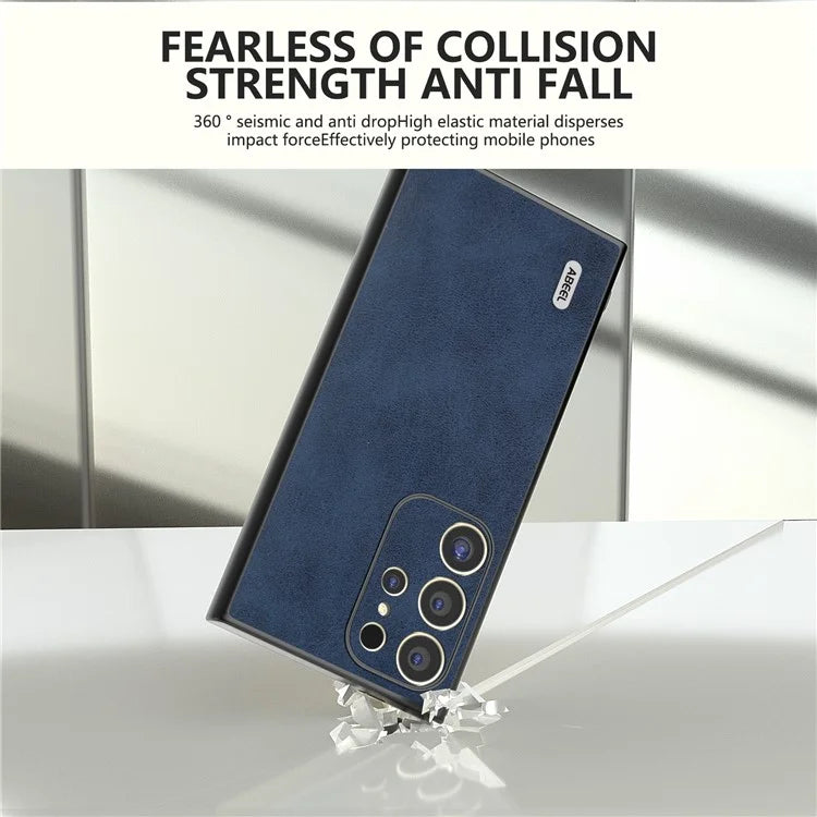 ABEEL For Samsung Galaxy S24 Ultra Case Leather+PC+TPU Hybrid Phone Cover