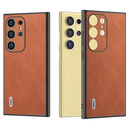 ABEEL For Samsung Galaxy S24 Ultra Case Leather+PC+TPU Hybrid Phone Cover