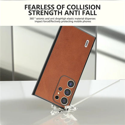 ABEEL For Samsung Galaxy S24 Ultra Case Leather+PC+TPU Hybrid Phone Cover