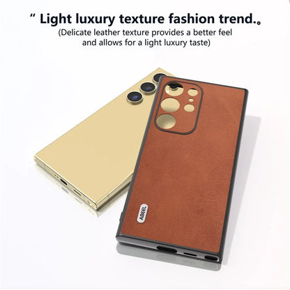 ABEEL For Samsung Galaxy S24 Ultra Case Leather+PC+TPU Hybrid Phone Cover