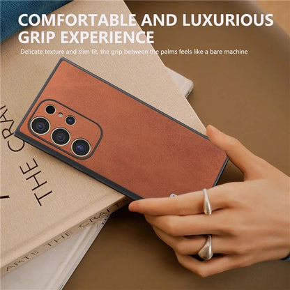 ABEEL For Samsung Galaxy S24 Ultra Case Leather+PC+TPU Hybrid Phone Cover