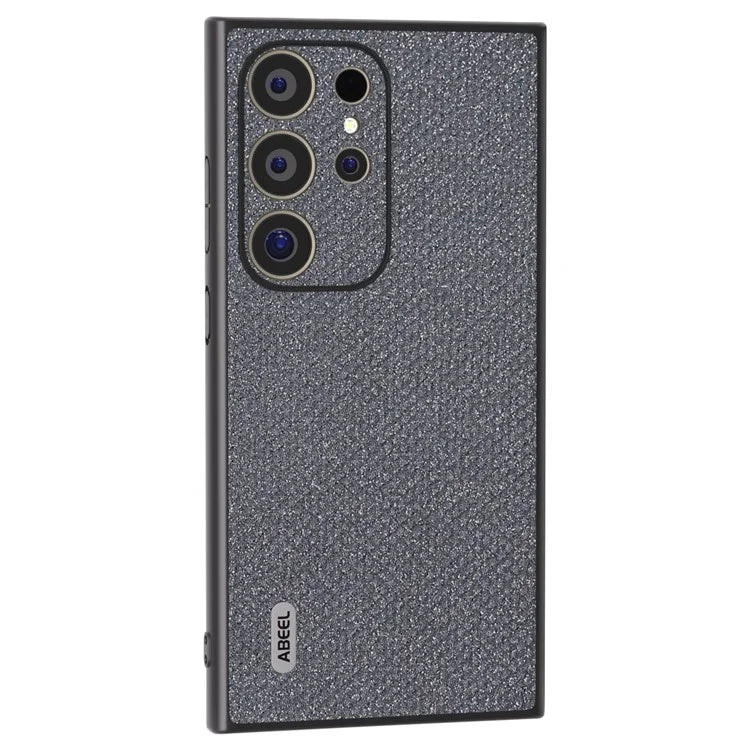 ABEEL For Samsung Galaxy S24 Ultra Case PU Leather+PC Back TPU Frame Phone Cover Rhinestone Texture