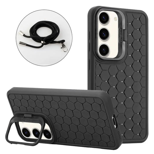 For Samsung Galaxy S23+ Crossbody Case Lens Frame Kickstand TPU Phone Cover