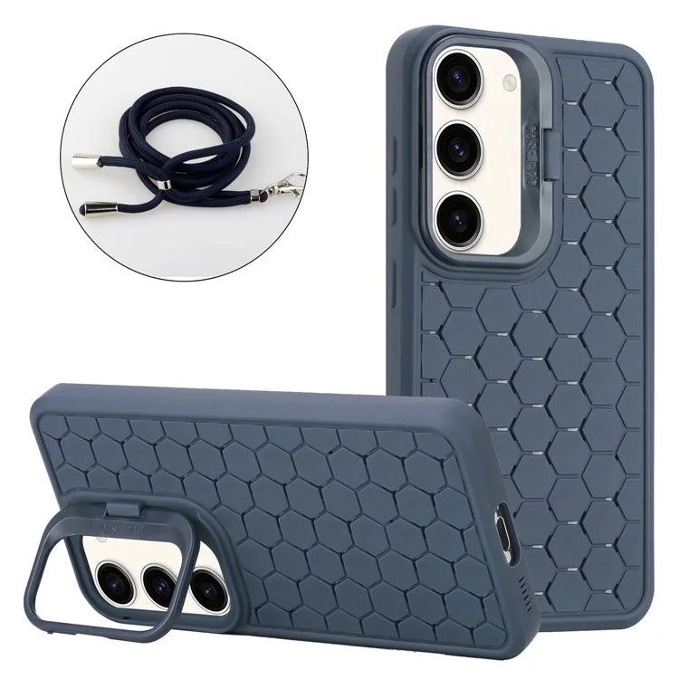 For Samsung Galaxy S23+ Crossbody Case Lens Frame Kickstand TPU Phone Cover