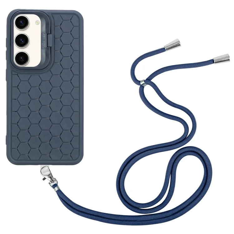 For Samsung Galaxy S23+ Crossbody Case Lens Frame Kickstand TPU Phone Cover