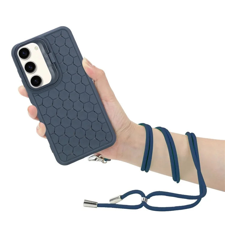 For Samsung Galaxy S23+ Crossbody Case Lens Frame Kickstand TPU Phone Cover