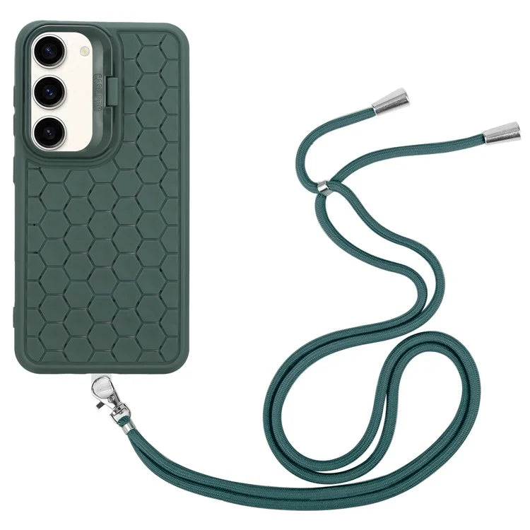 For Samsung Galaxy S23+ Crossbody Case Lens Frame Kickstand TPU Phone Cover