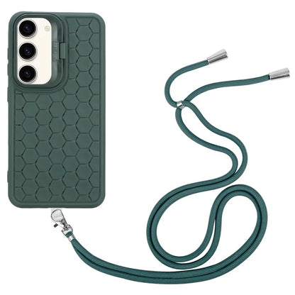 For Samsung Galaxy S23+ Crossbody Case Lens Frame Kickstand TPU Phone Cover