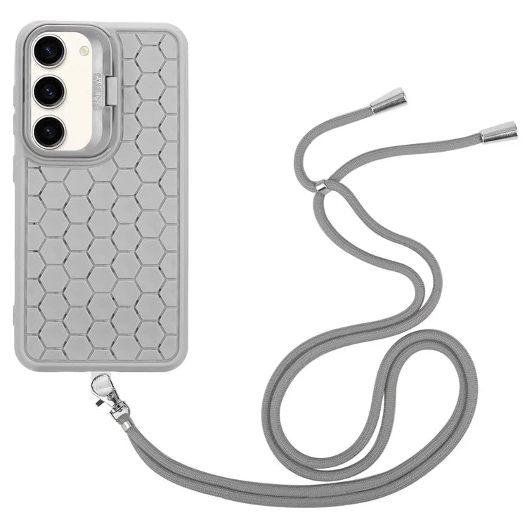 For Samsung Galaxy S23+ Crossbody Case Lens Frame Kickstand TPU Phone Cover