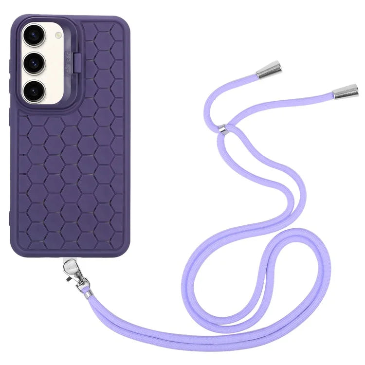 For Samsung Galaxy S23+ Crossbody Case Lens Frame Kickstand TPU Phone Cover