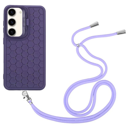 For Samsung Galaxy S23+ Crossbody Case Lens Frame Kickstand TPU Phone Cover