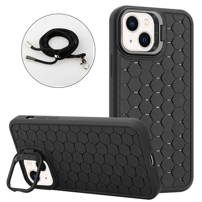 For iPhone 13 6.1 inch Case with Lanyard Soft TPU Heat Dissipation Back Shell
