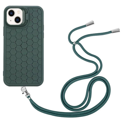 For iPhone 13 6.1 inch Case with Lanyard Soft TPU Heat Dissipation Back Shell