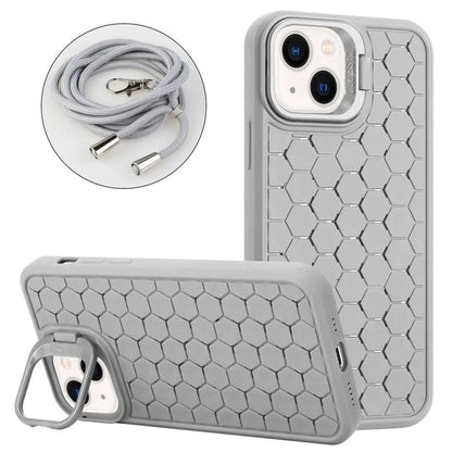For iPhone 13 6.1 inch Case with Lanyard Soft TPU Heat Dissipation Back Shell